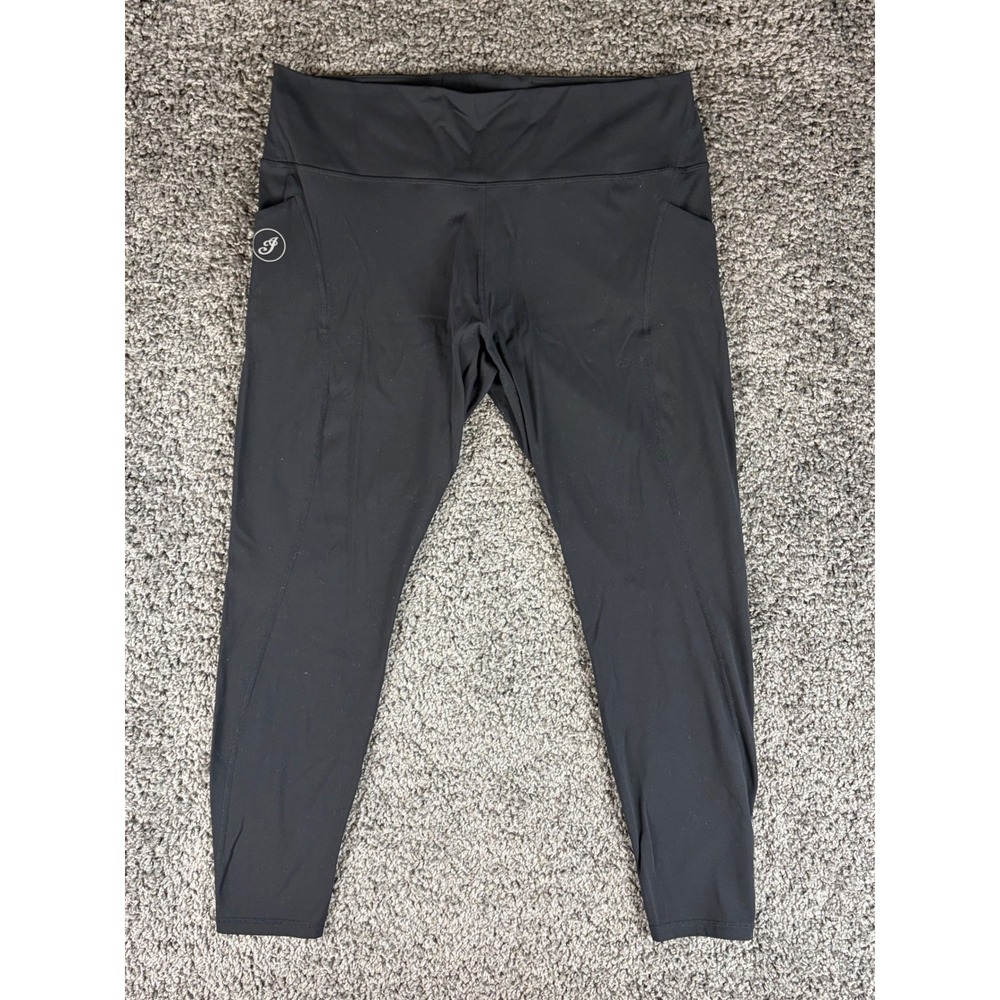 Indian Motorcycle Performance Womens 2XL Black Athletic Leggings Pockets Stretch
